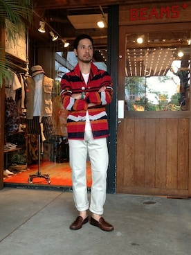 「BEAMS PLUS（ビームスプラス）のアイテム（Tシャツ/カットソー）」を使った、Hasebeさん（メンズ・171cm）の春コーディネート