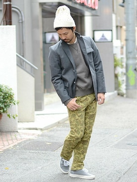 「BEAMS PLUS（ビームスプラス）のアイテム（帽子）」を使った、Hasebeさん（メンズ・171cm）の冬コーディネート