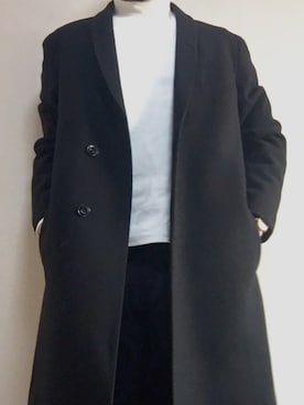 「COMOLI（コモリ）のアイテム（ダウンジャケット/コート）」を使った、tatsuyaさん（メンズ・176cm）の冬コーディネート