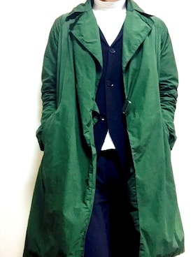 「COMOLI（コモリ）のアイテム（ダウンジャケット/コート）」を使った、tatsuyaさん（メンズ・176cm）の春コーディネート