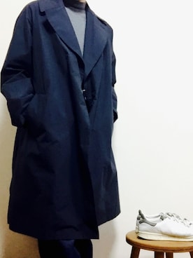 「COMOLI（コモリ）のアイテム（ダウンジャケット/コート）」を使った、tatsuyaさん（メンズ・176cm）の春コーディネート