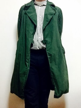 「COMOLI（コモリ）のアイテム（ダウンジャケット/コート）」を使った、tatsuyaさん（メンズ・176cm）の春コーディネート
