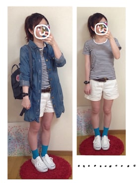 「ジャパンブルー」｜「アイテム（ワンピース/ドレス）」を使った、このこ。さん（レディース・150cm）の夏コーディネート