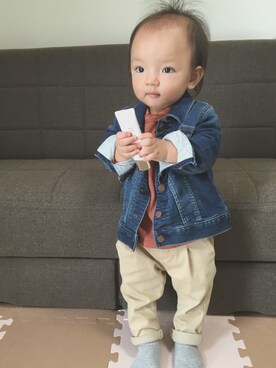 「babygap」｜「アイテム（チノパンツ）」を使った、ゆーせいさん（キッズ・90cm）の秋コーディネート