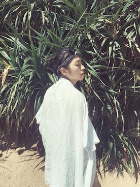 「VINTAGE（ヴィンテージ）のアイテム（ヘアバンド）」を使った、H.S.U.A.Nさん（レディース・167cm）の夏コーディネート