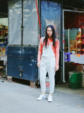 「GLOBAL WORK（グローバルワーク）のアイテム（オールインワン・サロペット）」を使った、elkchromosomeさん（レディース・165cm）の冬コーディネート