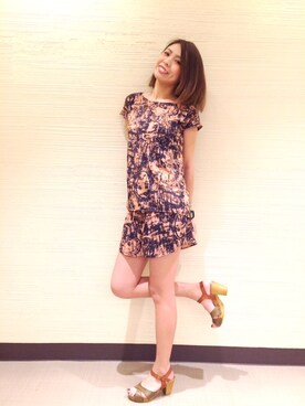 「アイテム（サンダル、グリーン系）」を使った、TATSUZAWAさん（レディース・163cm）の夏コーディネート