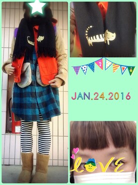 「おんざまゆげ」｜まっきぃ〜さん（レディース・157cm）の冬コーディネート