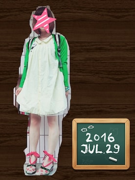 「mercibeaucoup,（メルシーボークー）のアイテム（ブレスレット）」を使った、まっきぃ〜さん（レディース・157cm）の夏コーディネート