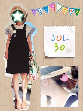 「mercibeaucoup,（メルシーボークー）のアイテム（ブレスレット）」を使った、まっきぃ〜さん（レディース・157cm）の夏コーディネート