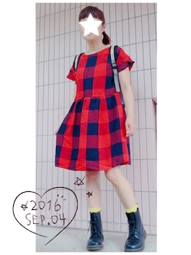 「mercibeaucoup,（メルシーボークー）のアイテム（ヘアゴム）」を使った、まっきぃ〜さん（レディース・157cm）の秋コーディネート