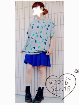 「mercibeaucoup,（メルシーボークー）のアイテム（ヘアゴム）」を使った、まっきぃ〜さん（レディース・157cm）の秋コーディネート