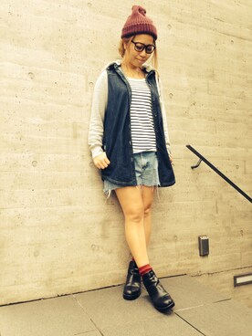 「ROXY（ロキシー）のアイテム（ジャケット/アウター）」を使った、ozakiさん（レディース・160cm）の秋コーディネート