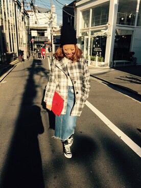 「BAD（バッド）のアイテム（その他アウター）」を使った、ozakiさん（レディース・160cm）の冬コーディネート