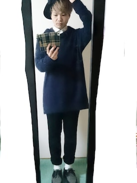 「SHAREEF（シャリーフ）のアイテム（スラックス）」を使った、nakajiさん（メンズ・173cm）の冬コーディネート