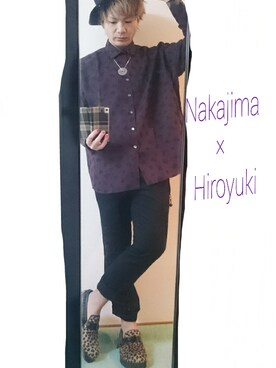 「SHAREEF（シャリーフ）のアイテム（スラックス）」を使った、nakajiさん（メンズ・173cm）の冬コーディネート