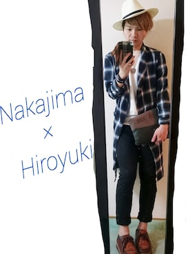 「SHAREEF（シャリーフ）のアイテム（バッグ）」を使った、nakajiさん（メンズ・173cm）の春コーディネート