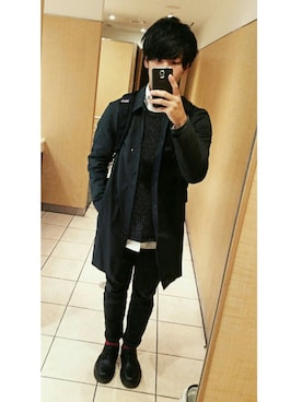 「COS（コス）のアイテム（ステンカラーコート）」を使った、Ryoさん（メンズ・171cm）の秋コーディネート