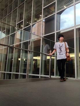 「Yves Saint Laurent（イヴサンローラン）のアイテム（Tシャツ/カットソー）」を使った、naoto kodairaさん（メンズ・170cm）の夏コーディネート
