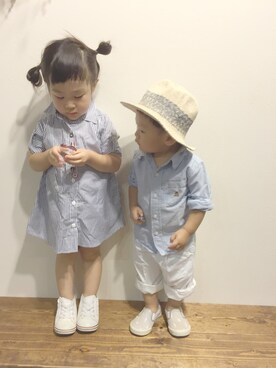 「ポカリコーデバトン」｜「アイテム（その他）」を使った、so873さん（キッズ・80cm）の夏コーディネート