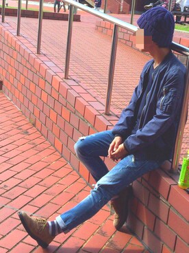 「Alpha Industries（アルファインダストリーズ）のアイテム（ブルゾン）」を使った、T .YukIさん（メンズ・168cm）の秋コーディネート