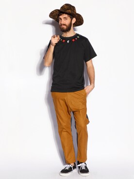 「ALDIES（アールディーズ）のWonderful Hat アジャスター付き ロングブリムハット（ハット）」を使った、AQZAWAさん（メンズ・180cm）の夏コーディネート