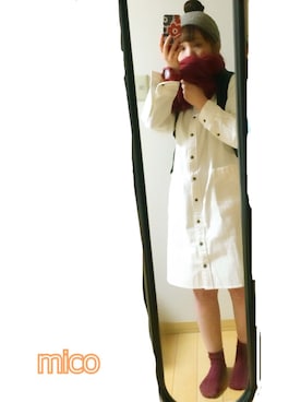 「アイテム（シャツワンピース）」を使った、m i c o ¨¨さん（レディース・147cm・20代）の冬コーディネート
