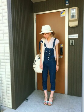 「A part by（アパートバイ）のアイテム（オールインワン・サロペット）」を使った、KiKuuuさん（レディース・160cm）の夏コーディネート