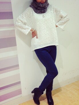 「MIXXO（ミッソ）のアイテム（パンツ）」を使った、sayuさん（レディース・162cm）の秋コーディネート