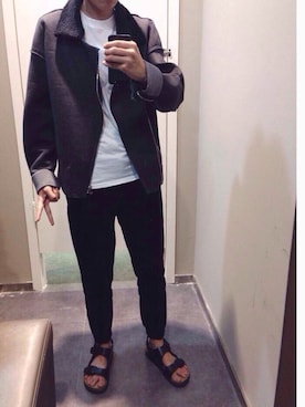 「H&M（エイチ・アンド・エム）のアイテム（スタジャン）」を使った、conqconqさん（メンズ・170cm）の春コーディネート