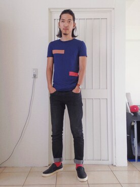 「New look（ニュールック）のアイテム」を使った、Burusuさん（メンズ・178cm）の夏コーディネート