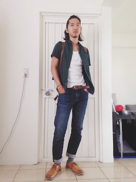 「TOPMAN（トップマン）のアイテム（レッグウェア）」を使った、Burusuさん（メンズ・178cm）の夏コーディネート