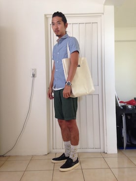 「TOPMAN（トップマン）のアイテム（レッグウェア）」を使った、Burusuさん（メンズ・178cm）の秋コーディネート