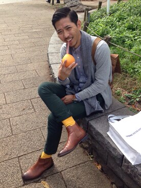 「roots（ルーツ）のアイテム」を使った、Burusuさん（メンズ・178cm）の秋コーディネート