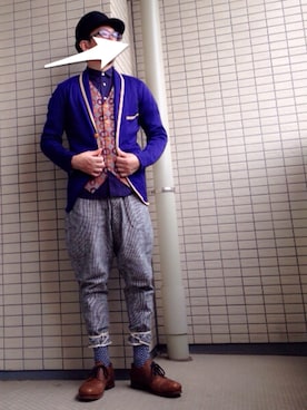 「TROPOPAUSE（トロポポーズ）のアイテム」を使った、◯まるいろさん（メンズ・165cm）の秋コーディネート