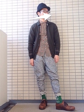 「TO&CO.（トゥーアンドコー）のアイテム」を使った、◯まるいろさん（メンズ・165cm）の秋コーディネート