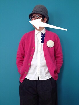 「アイテム（ブローチ/コサージュ）」を使った、◯まるいろさん（メンズ・165cm）の冬コーディネート