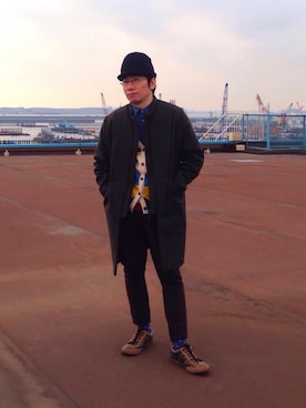 「AVOC(-)のアイテム(ジャケット/アウター)」を使った、◯まるいろさん(メンズ・165cm)の冬コーディネート