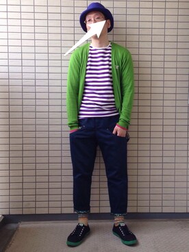 「maillot（マイヨ）のアイテム（トップス）」を使った、◯まるいろさん（メンズ・165cm）の春コーディネート