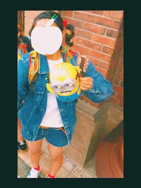 「お揃いコーデ」｜「アイテム（デニムジャケット）」を使った、赤リンゴさん（レディース・165cm）の春コーディネート