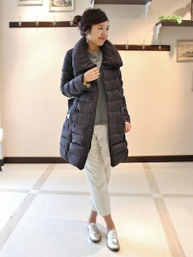 「TATRAS」｜「アイテム（スラックス）」を使った、mai*さん（レディース・170cm）の秋コーディネート