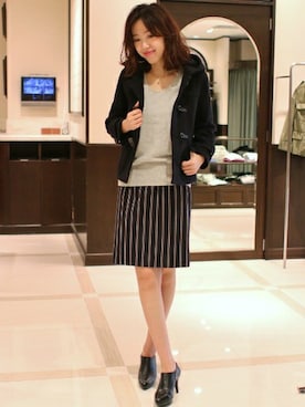 「Spick & Span（スピックアンドスパン）のアイテム（ダッフルコート）」を使った、mai*さん（レディース・170cm）の秋コーディネート