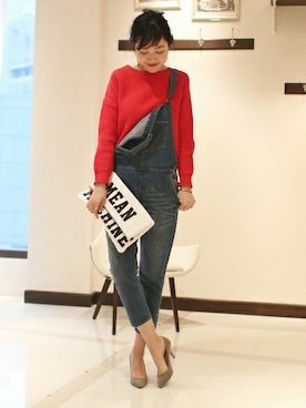 「Spick & Span（スピックアンドスパン）のアイテム（オールインワン・サロペット）」を使った、mai*さん（レディース・170cm）の冬コーディネート