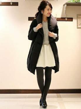 「ダウンコート」｜「アイテム（ブーティ）」を使った、mai*さん（レディース・170cm）の秋コーディネート