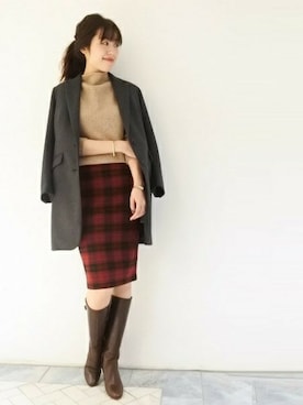 「Spick & Span（スピックアンドスパン）のアイテム（チェスターコート）」を使った、mai*さん（レディース・170cm）の秋コーディネート