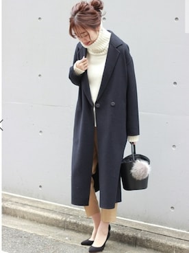 「Spick & Span（スピックアンドスパン）のアイテム（チェスターコート）」を使った、mai*さん（レディース・170cm）の冬コーディネート