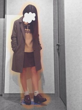 「khaki」｜「アイテム（チェスターコート）」を使った、さ  とさん（レディース・151cm）の冬コーディネート
