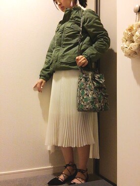yuu♡canさんの「シフォン　プリーツスカート」を使ったコーディネート