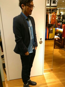 「SCOTCH & SODA（スコッチ アンド ソーダ）のアイテム（パンツ）」を使った、Taka4さん（メンズ・188cm）の秋コーディネート
