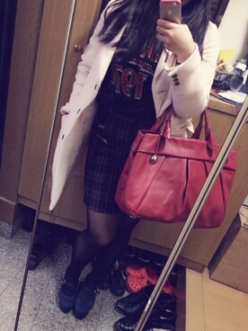「アイテム（ピーコート）」を使った、NIさん（レディース・162cm・10代）の冬コーディネート